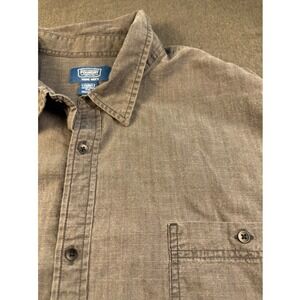 Foundry Supply Co. Young Mens Shirt 4XL Gray Button Down Long Sleeve